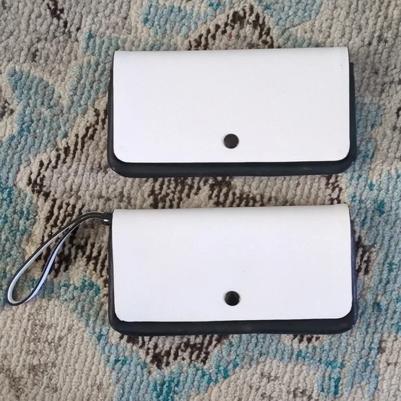 Kate Spade Saturday 2 in 1 Black & White Leather Double Wallet Wristlet - Picture 13 of 16